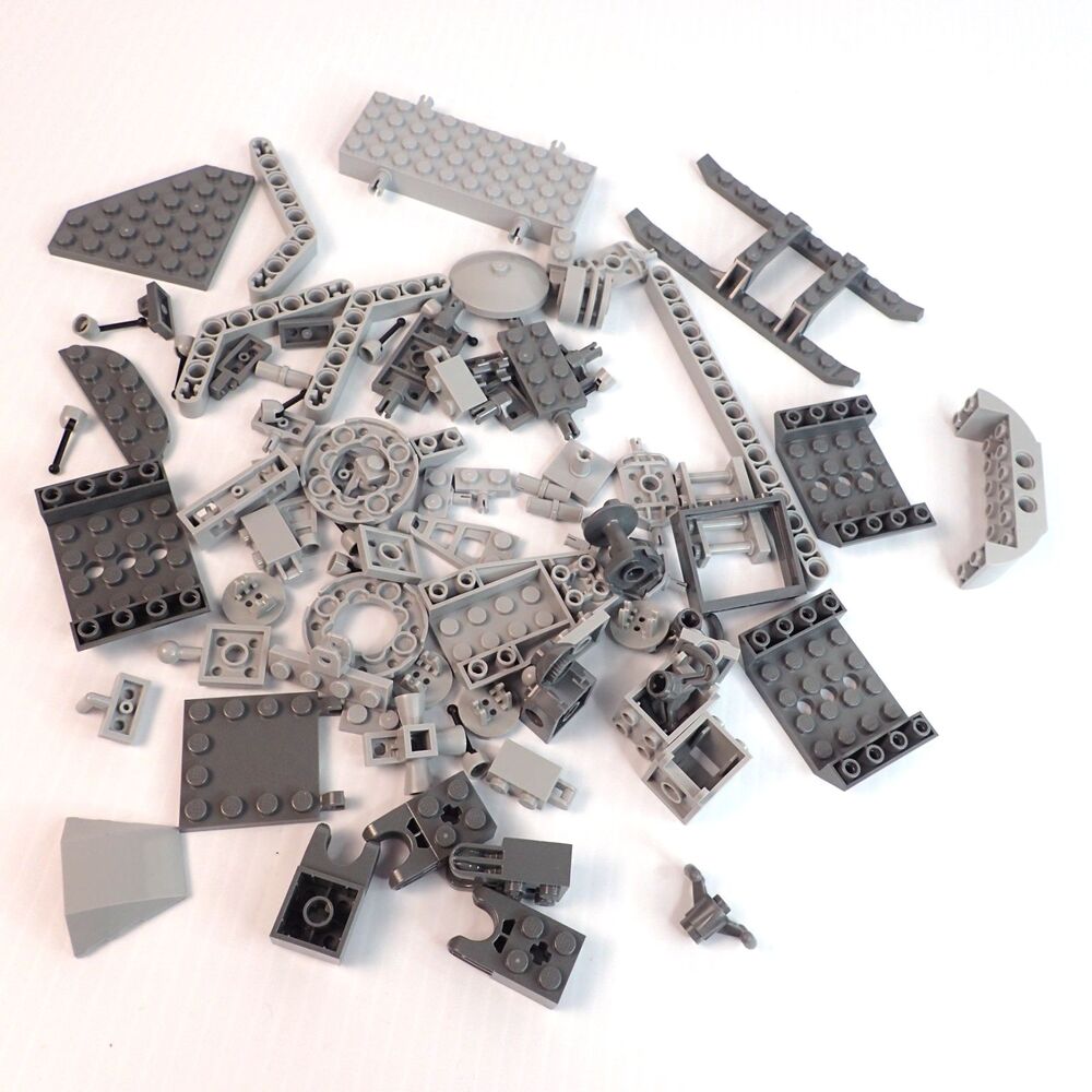 LEGO Parts - Assorted Light/Dark Bluish Gray Bulk Pieces - QTY 81 pc (4.1 oz)